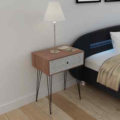 260182 comodino con 1 cassetto rettangolare marrone