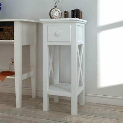 260182 tavolino laterale con cassetto bianco arredamento