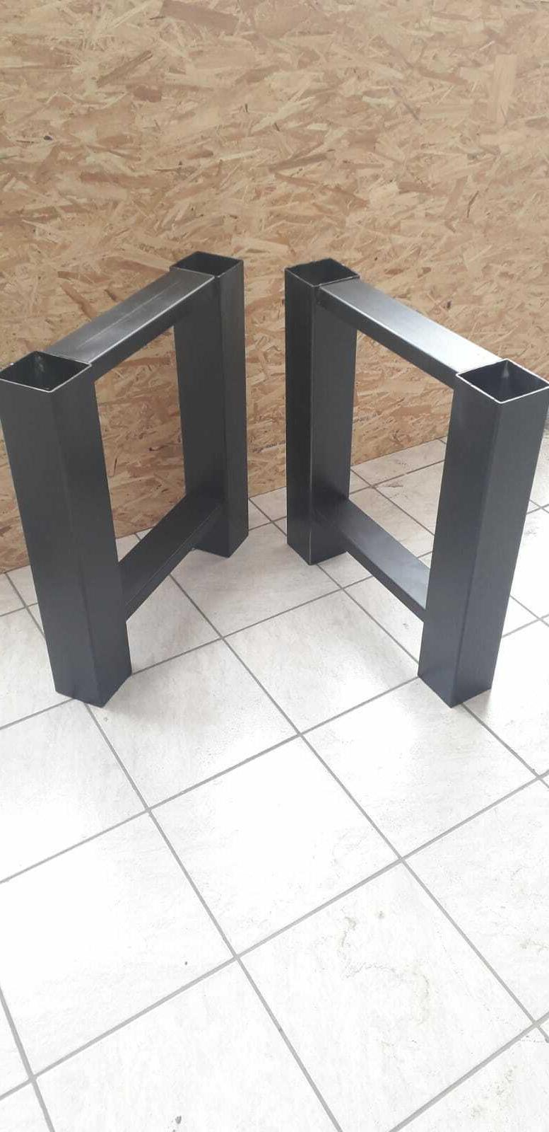 2x gambe base tavolo in ferro verniciato