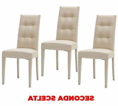 3 sedie imbottite in ecopelle four seasons