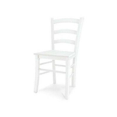 4 pezzi sedia legno colore bianco opaco