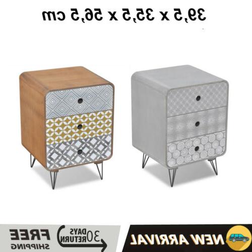 armadietto laterale con 3 cassetti marrone grigio