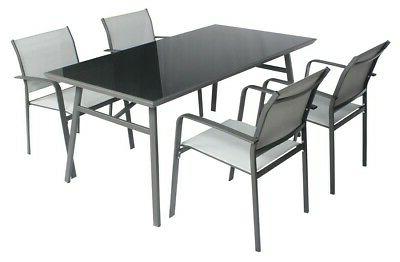 arredo giardino set tavolo in vetro con