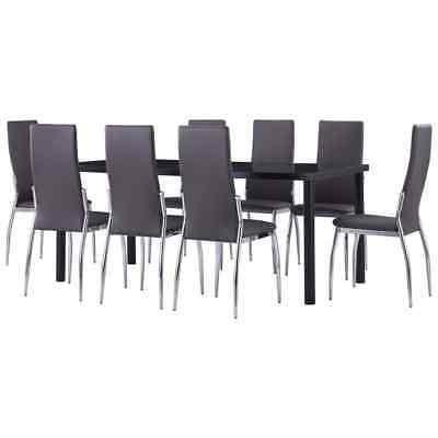 ax set 9pz 8posti sedie tavolo vetro