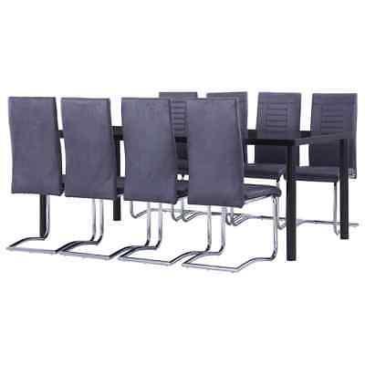 ax set 9pz 8posti tavolo vetro temperato