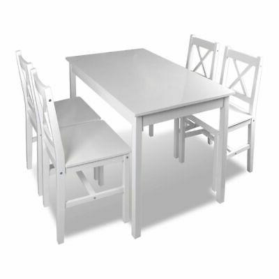 ax set tavolo sedie 4posti pranzo bianchi