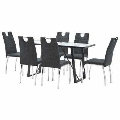 ax set tavolo sedie 7pz 6posti vetro