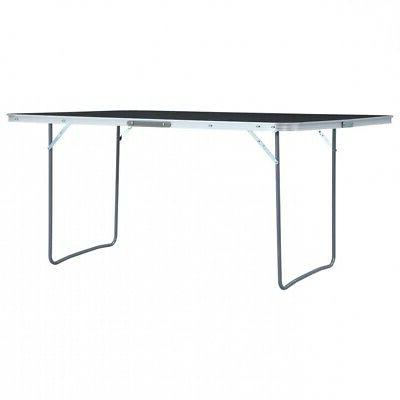 ax tavolo campeggio pieghevole alluminio grigio 180x60cm