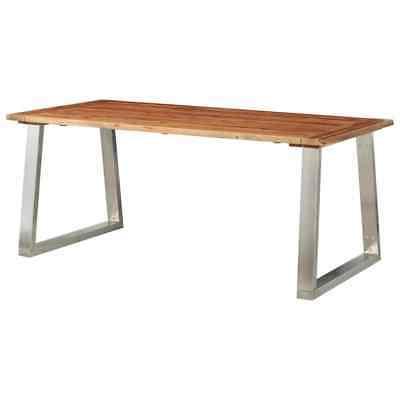 ax tavolo pranzo massello d acacia acciaio