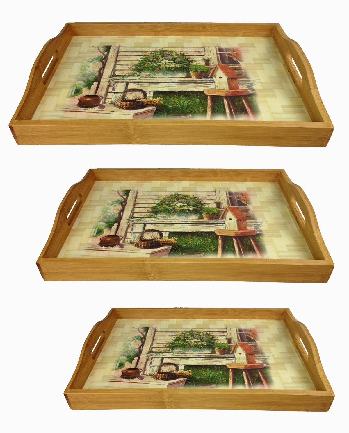 bambu vassoio per letto vassoio da colazione