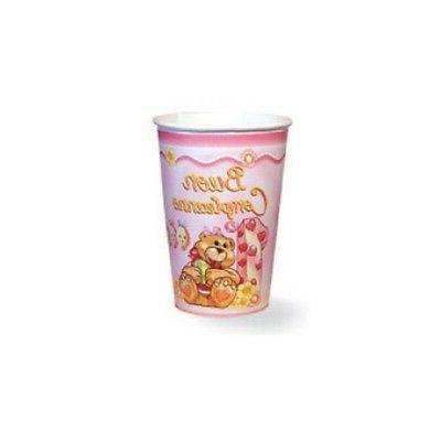bicchieri 1o compleanno bimba 10 pz rosa