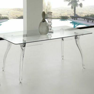 brilliant tavolo in vetro trasparente con gambe