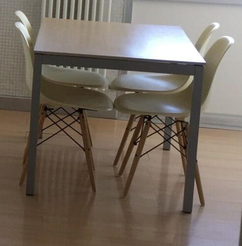 casa tavolo alluminio vetro satinato
