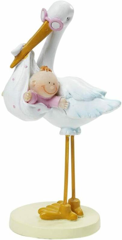 cicogna con bambino 11 cm circa decorazione