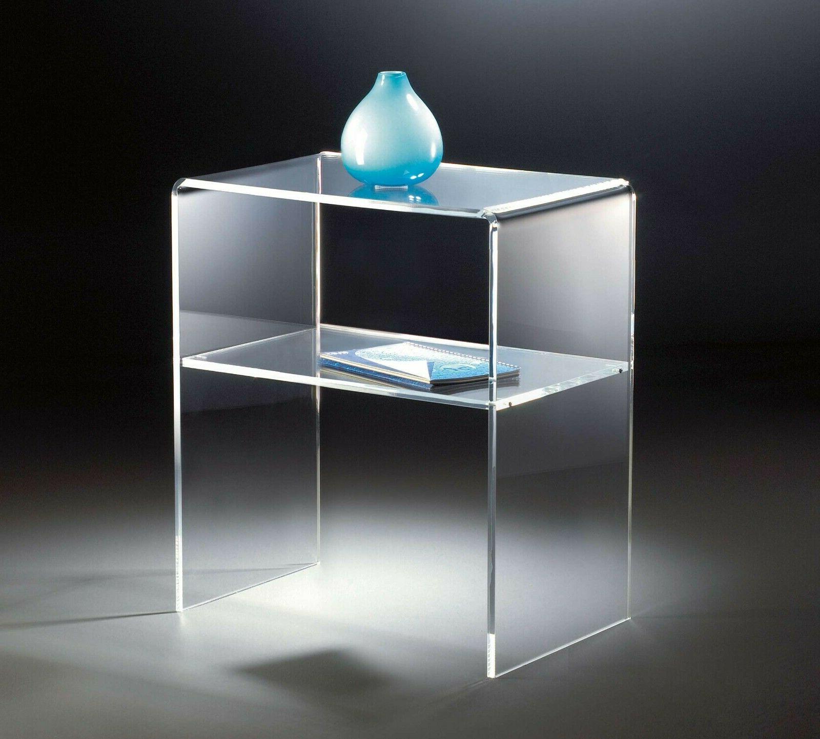 comodino plexiglass comodino effetto vetro tavolino basso