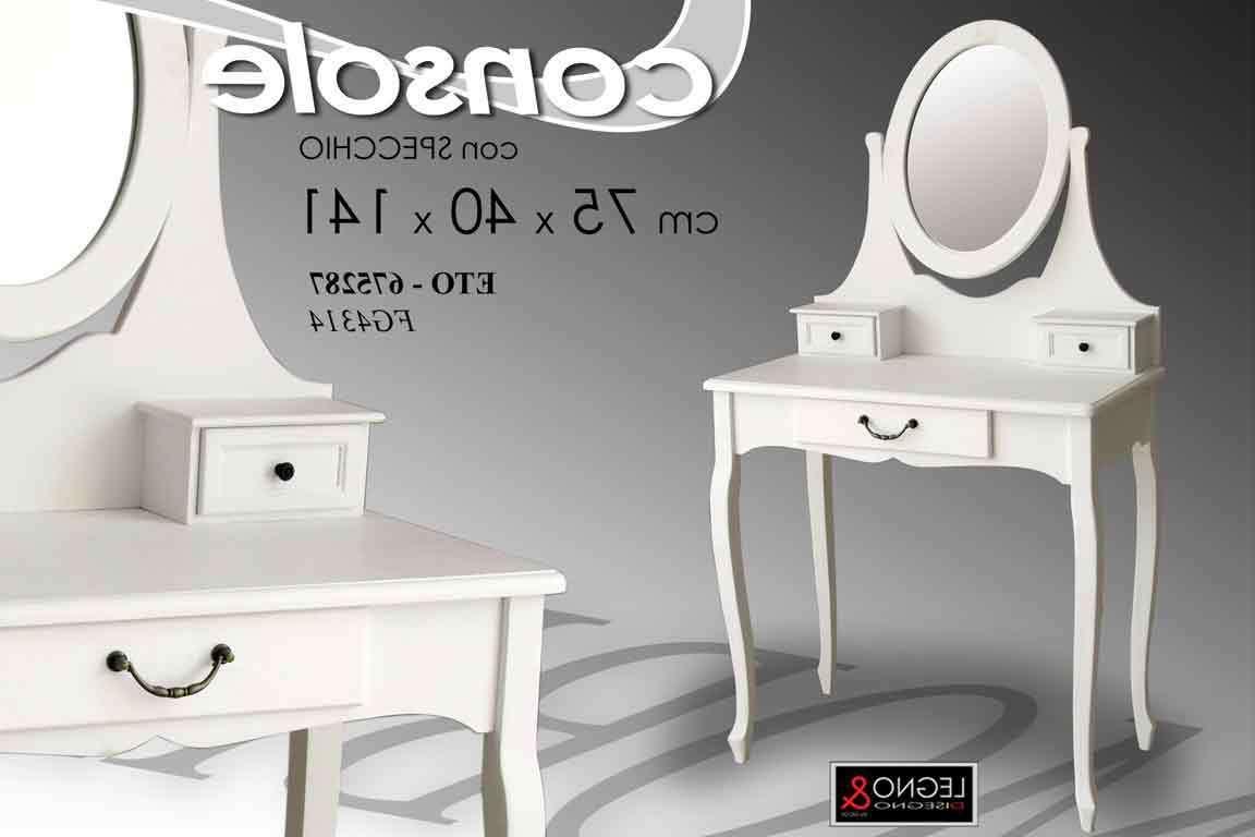 consolle bianca specchio tavolo make up ingresso