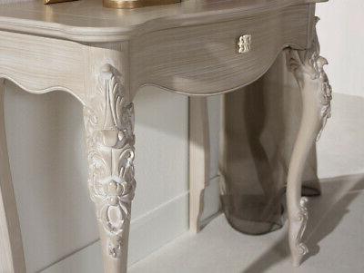 consolle con specchio ingresso in avorio patinato