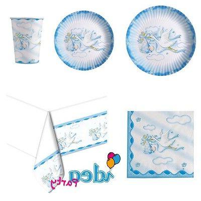 coordinato tavola completo set azzurro nascita bimbo