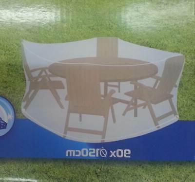 copertura per tavolo tondo e sedie 150x90