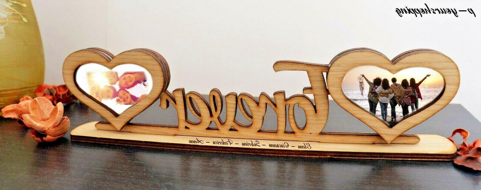 cornice portafoto da tavolo in legno con