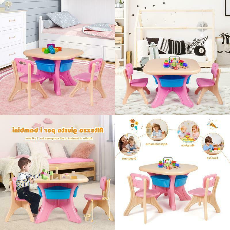 costway set tavolo e sedie per bambini