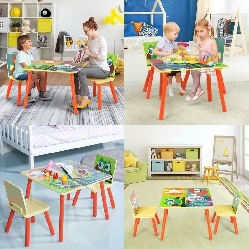 costway set tavolo per bambini in legno