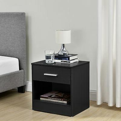 en casa comodino da letto nero con