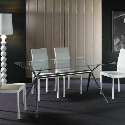 glam tavolo scrivania design in vetro trasparente