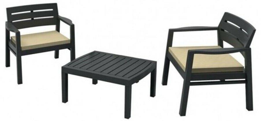 in legno plastica giardino tavolo e sedie