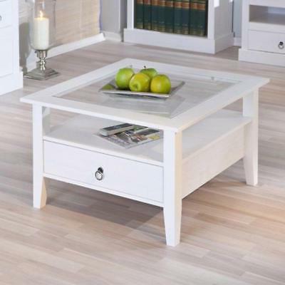 kit tavolino in legno massello bianco con