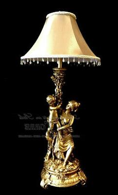 Statua Con Paralume Barocco Oro H 80cm  R85