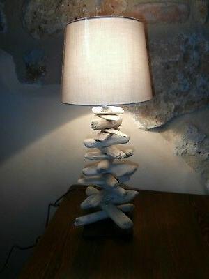lampada da tavolo abatjour legno di mare