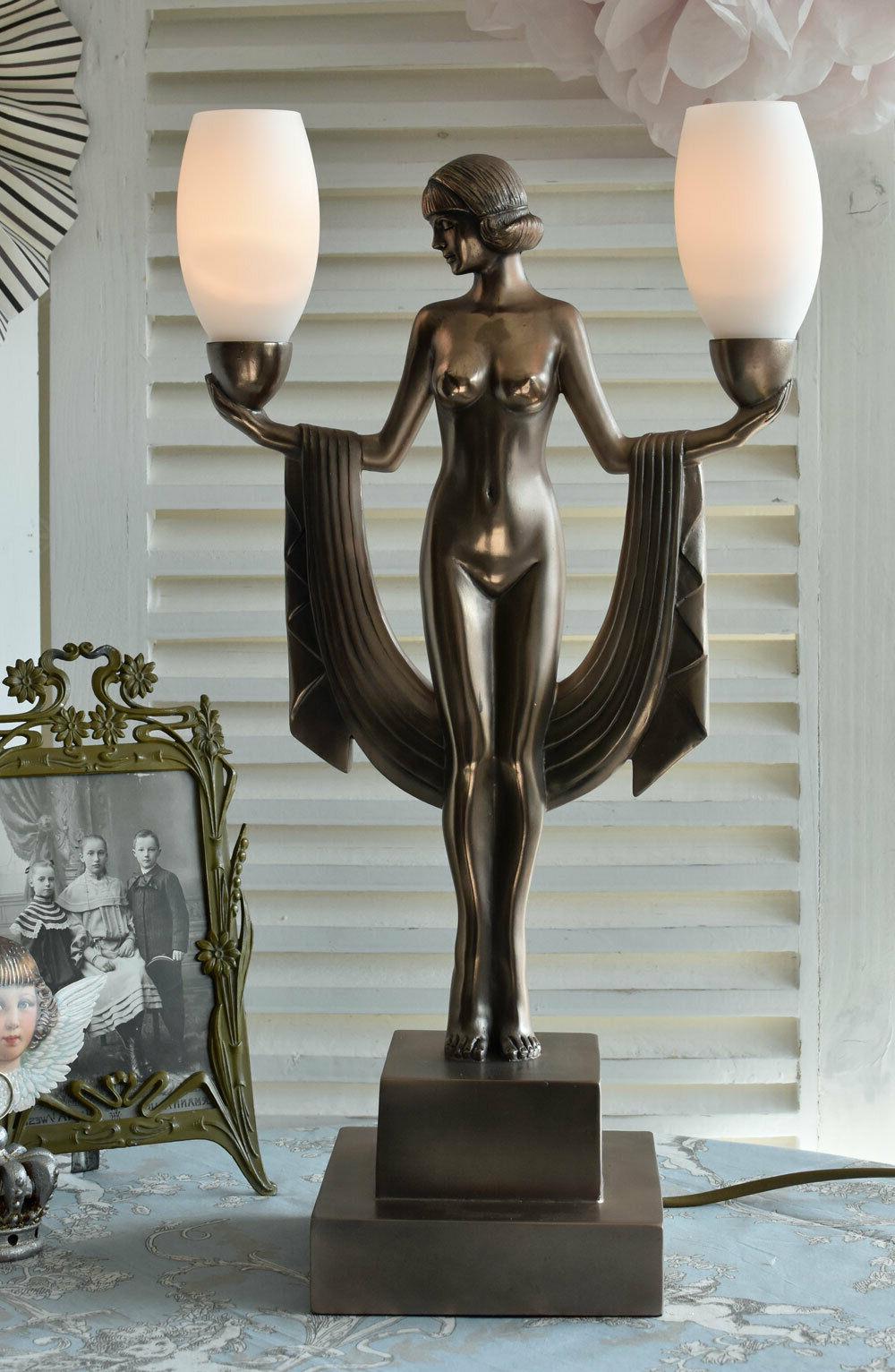 lampada da tavolo art deco luce nudo