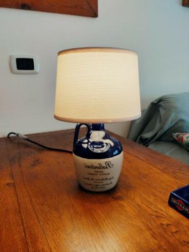 lampada da tavolo ballantines blu crema vintage