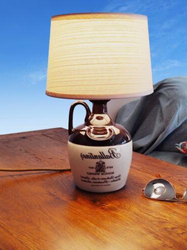lampada da tavolo ballantines marrone crema vintage