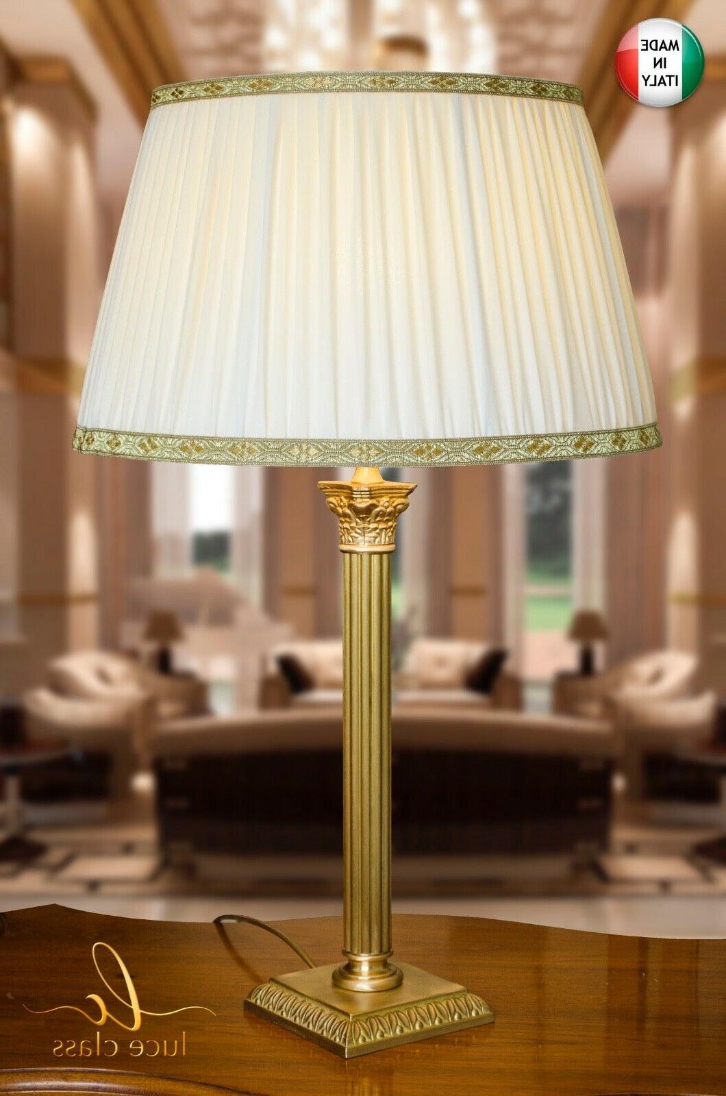 lampada da tavolo classica in ottone satinato