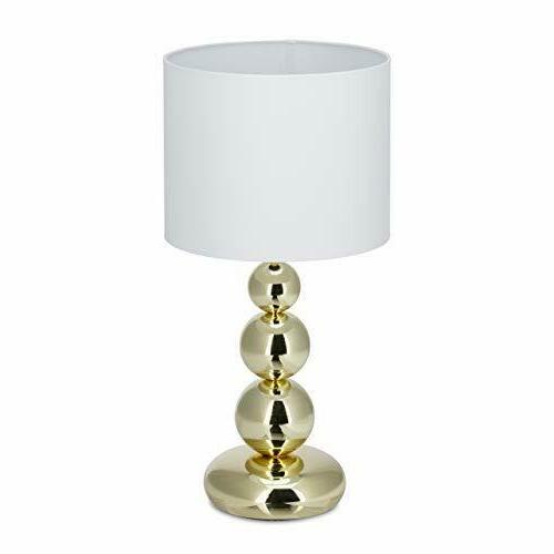 lampada da tavolo dorata rotonda dal design