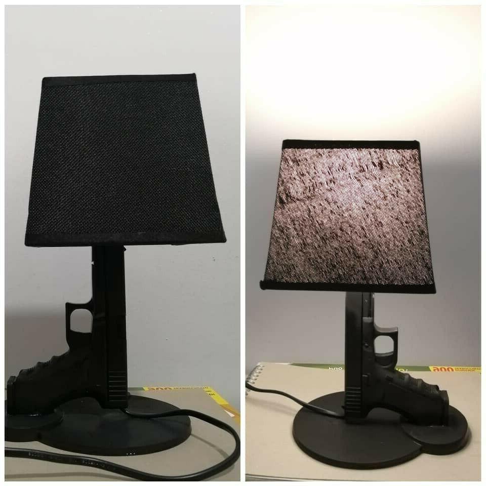 lampada da tavolo glock colore nero stampa