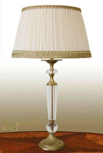 lampada da tavolo in cristallo e ottone
