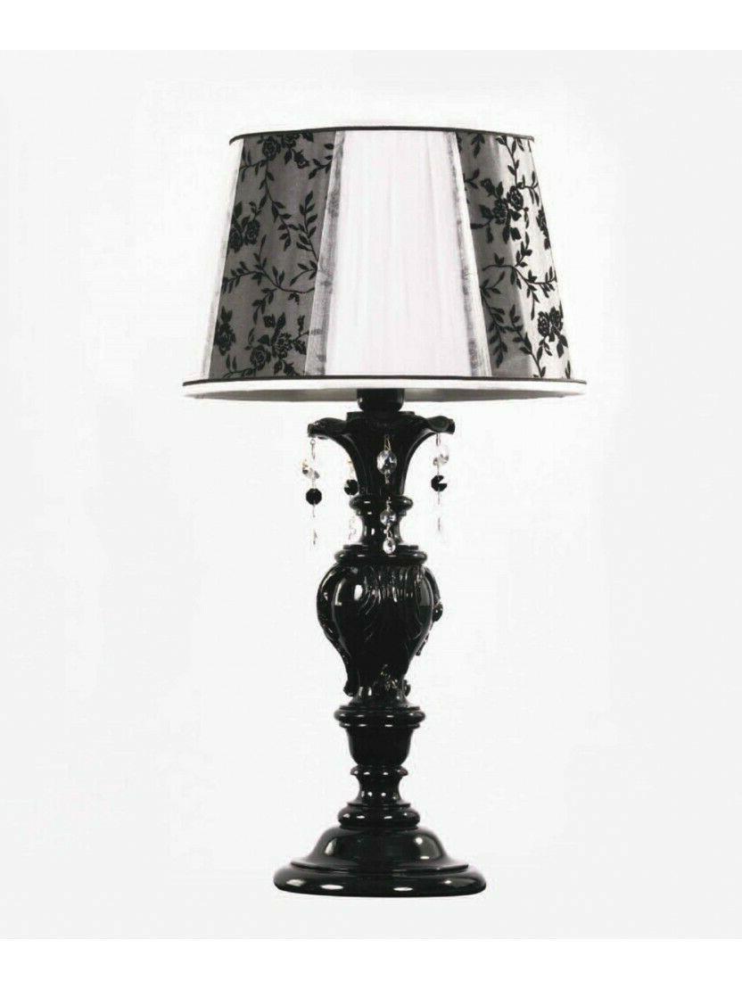 lampada da tavolo in legno nero con
