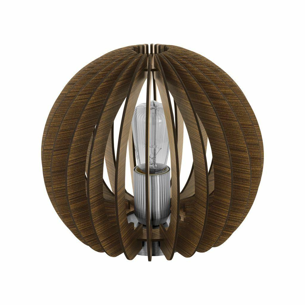 lampada da tavolo legno marrone scuro interruttore