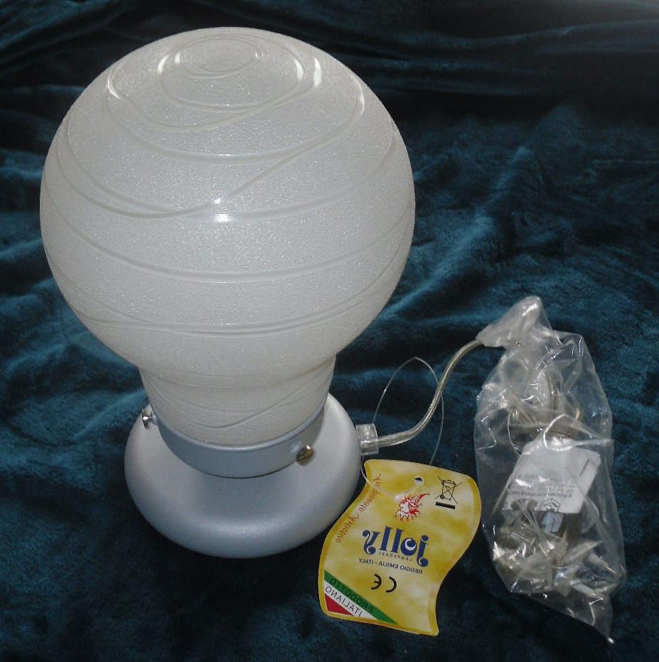 lampada da tavolo vetro lavorato alluminio made