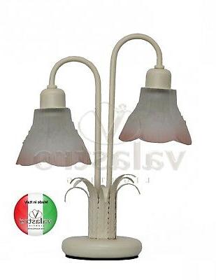 lampada in ferro battuto da tavolo