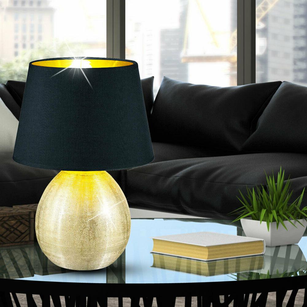 led tavolo lampada nero color oro e27