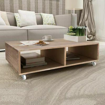 legno massello tavolino marrone con ruote tavolo