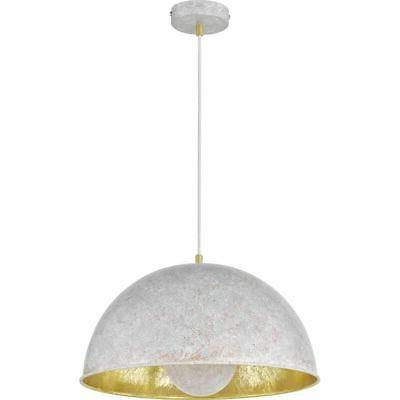 luce a sospensione bianco oro metallo tondo