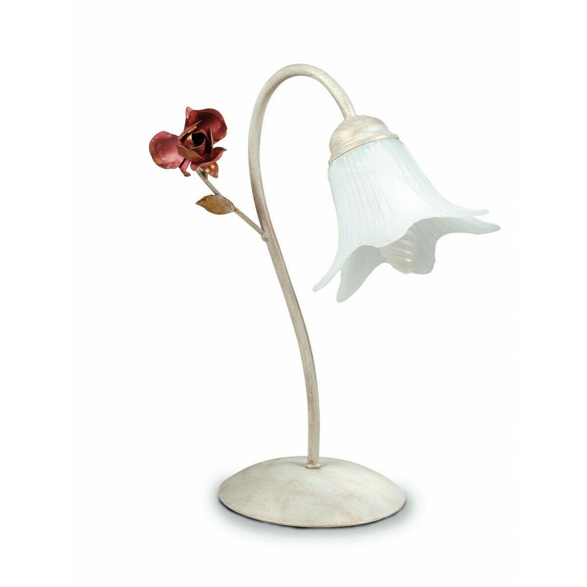 lumetto rose bianco rosso metallo diffusore vetro