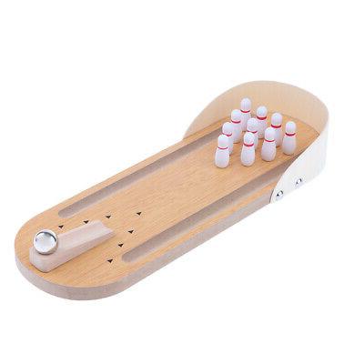 mini tavolo da bowling in legno set