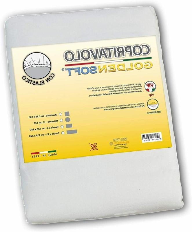 mollettone tavolo goldensoft quadrato cm 135x135 con
