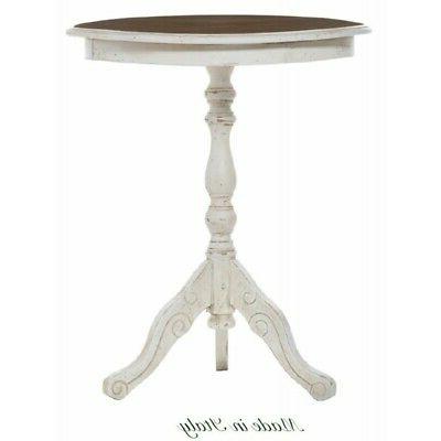 nacchi tavolo rotondo vintage legno bicolore shabby